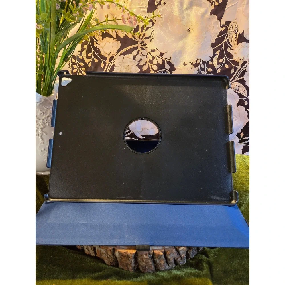 Leather Blue Rotating iPad Pro Tablet Case‎ and JETech Glass Screen Protector